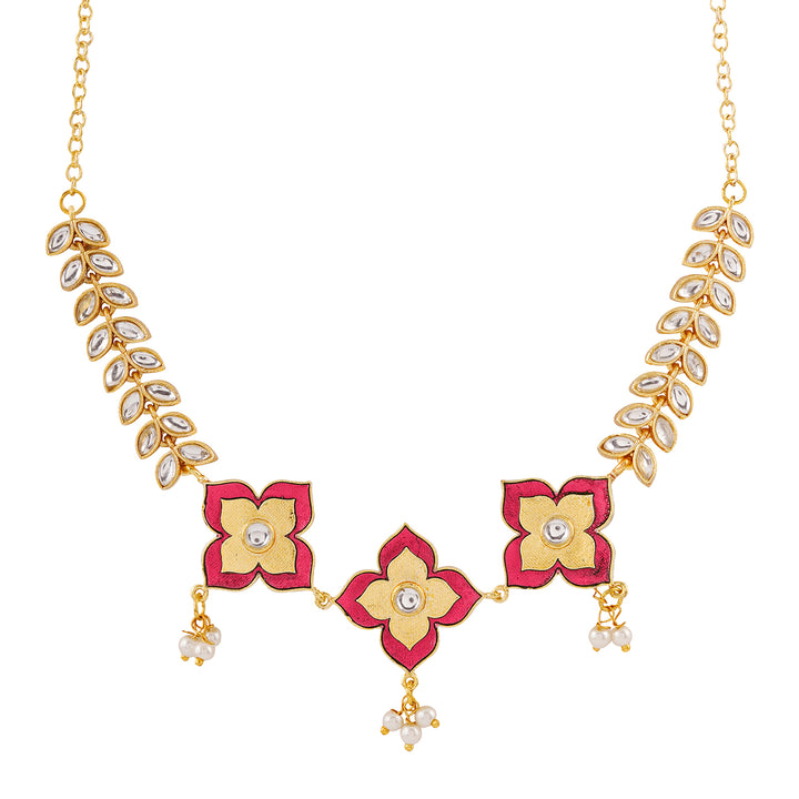 Hello Phools Fuschia Pink Necklace