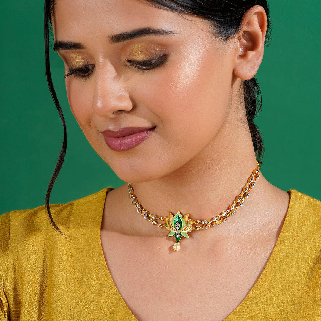 Horn Ok Please Green Truck Art Necklace