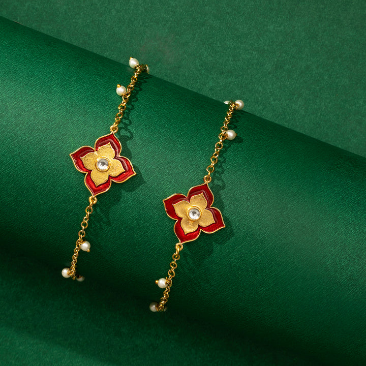 Desi-Kudi Maroon Anklet