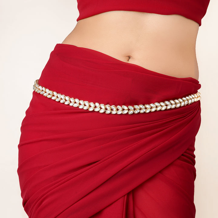 Teejh Jasvi Gold and Mirror Kamarpatti