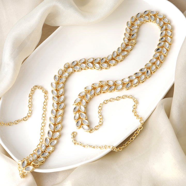 Teejh Jasvi Gold and Mirror Kamarpatti