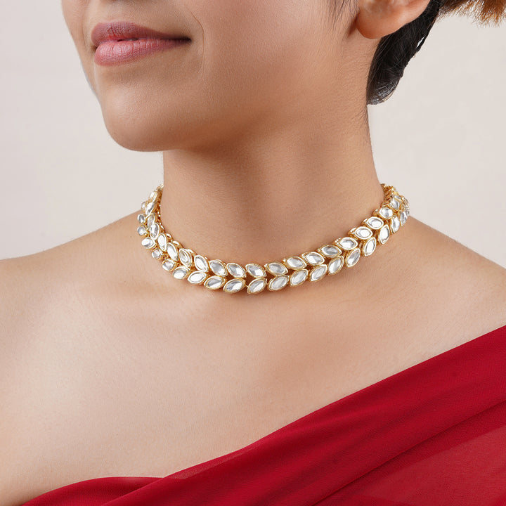 Teejh Zareen Gold and kundan Princess Necklace