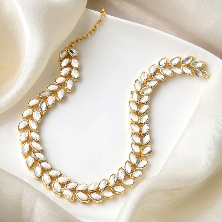 Teejh Zareen Gold and kundan Princess Necklace