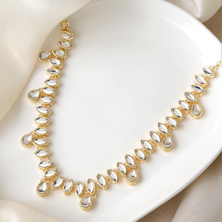 Teejh Keerat Gold and Mirror Choker Necklace