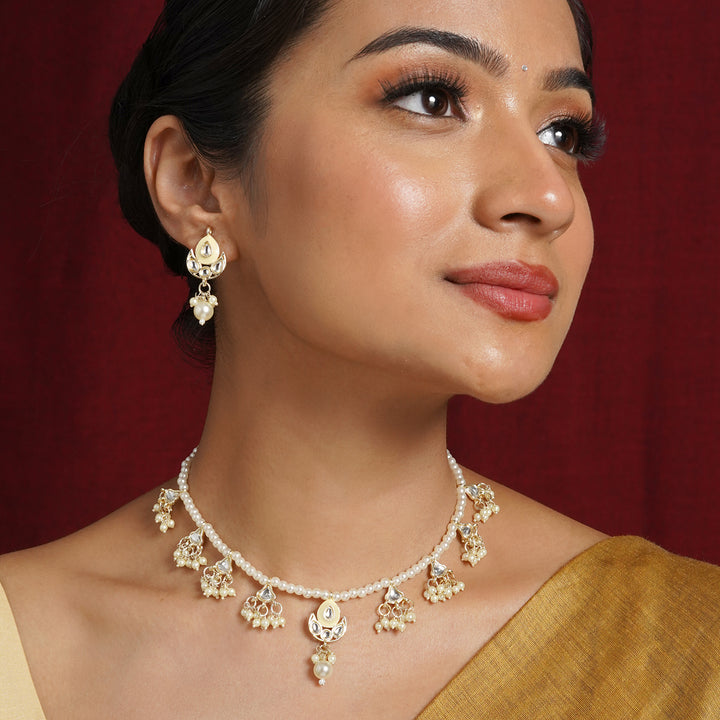 Teejh Ghaznavid White Gold Necklace Set