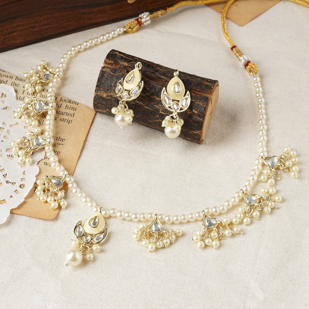 Teejh Ghaznavid White Gold Necklace Set