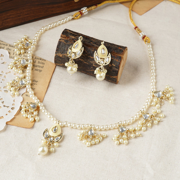 Teejh Ghaznavid White Gold Necklace Set