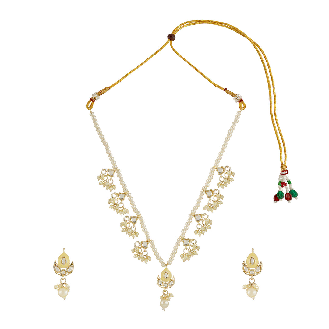Teejh Ghaznavid White Gold Necklace Set