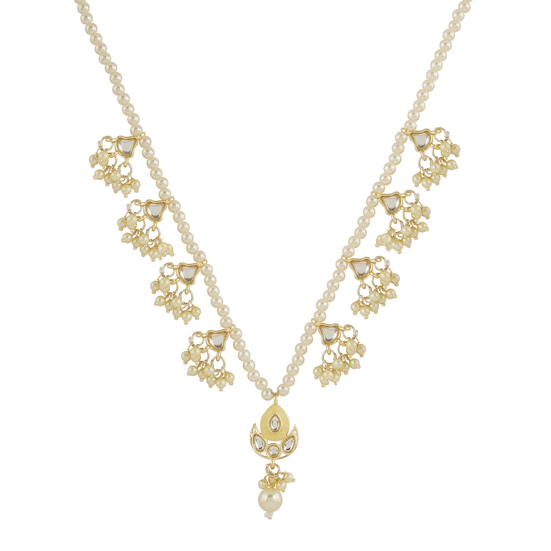 Teejh Ghaznavid White Gold Necklace Set