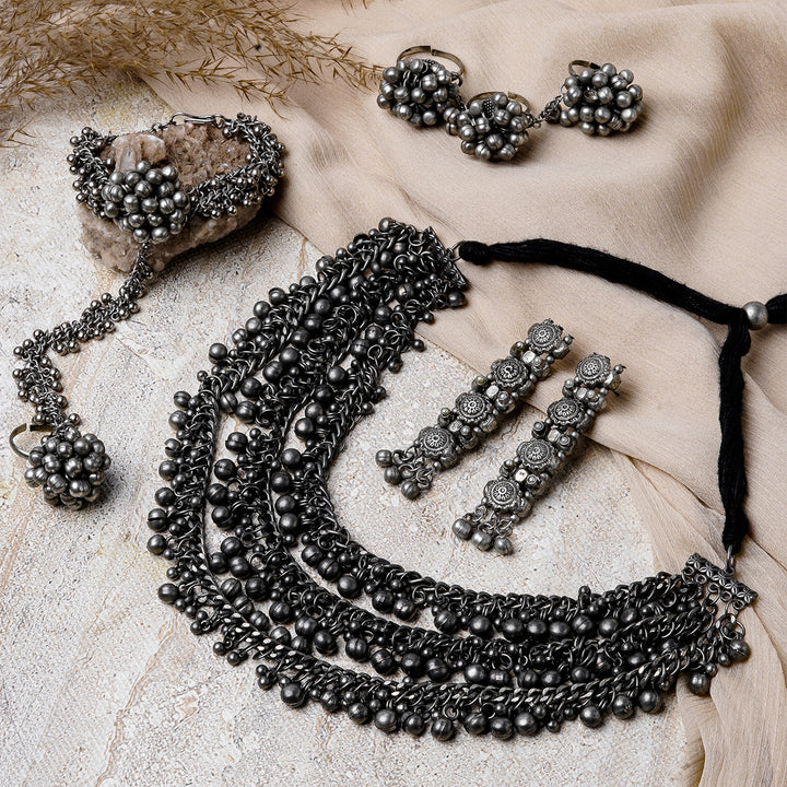 Teejh Lipika Silver Oxidised Jewelry Gift Set