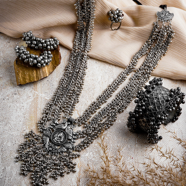 Teejh Shawna Silver Oxidised Jewelry Gift Set