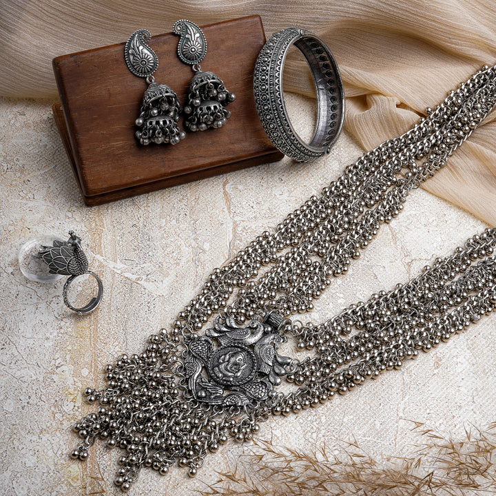 Teejh Dipika Silver Oxidised Jewelry Gift Set