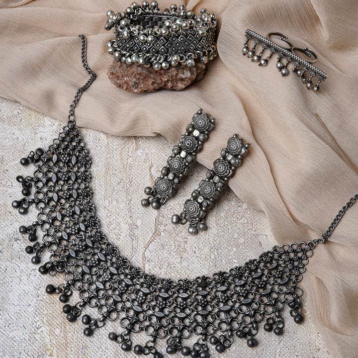 Teejh Reshma Silver Oxidised Jewelry Gift Set