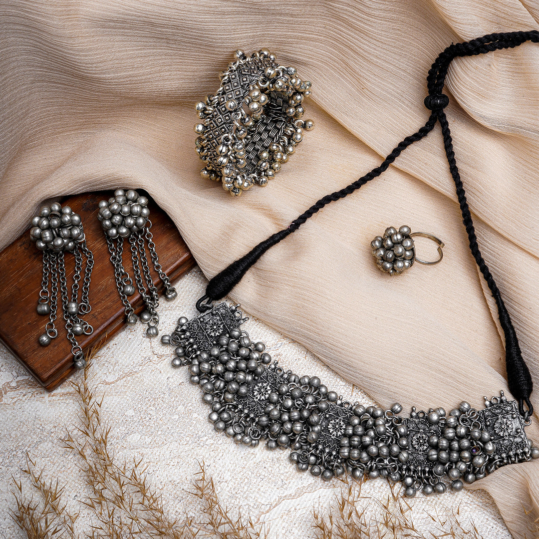 Teejh Sheetal Silver Oxidised Jewelry Gift Set