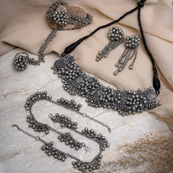 Teejh Sarika Silver Oxidised Jewelry Gift Set