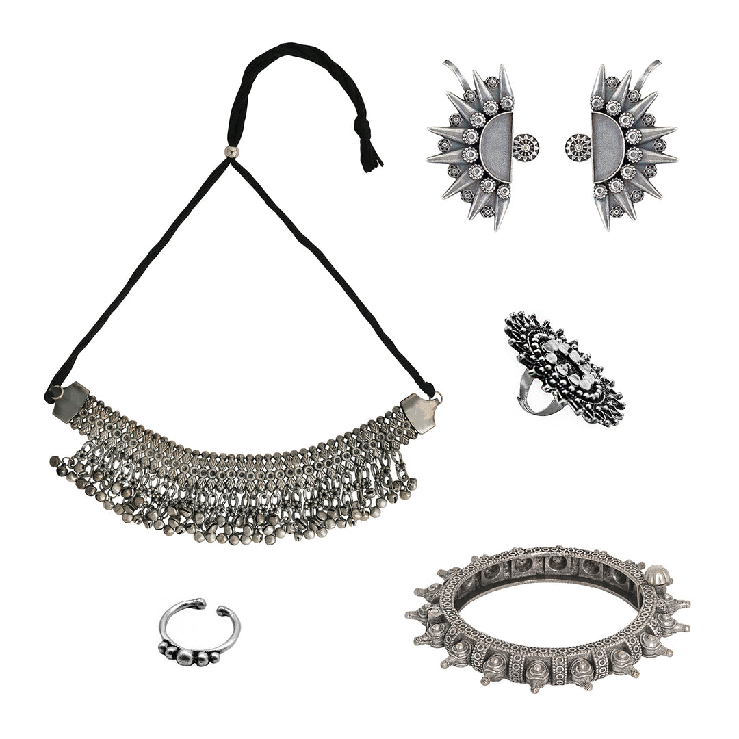 Teejh Avanti Oxidised Silver Jewellery Gift Set
