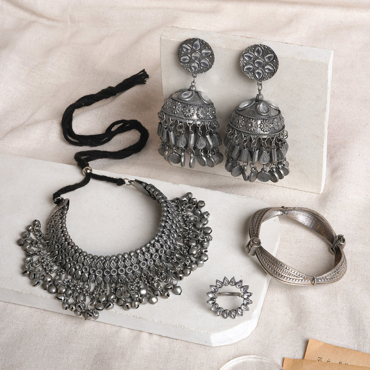 Teejh Pataliputra Oxidised Silver Jewellery Gift Set