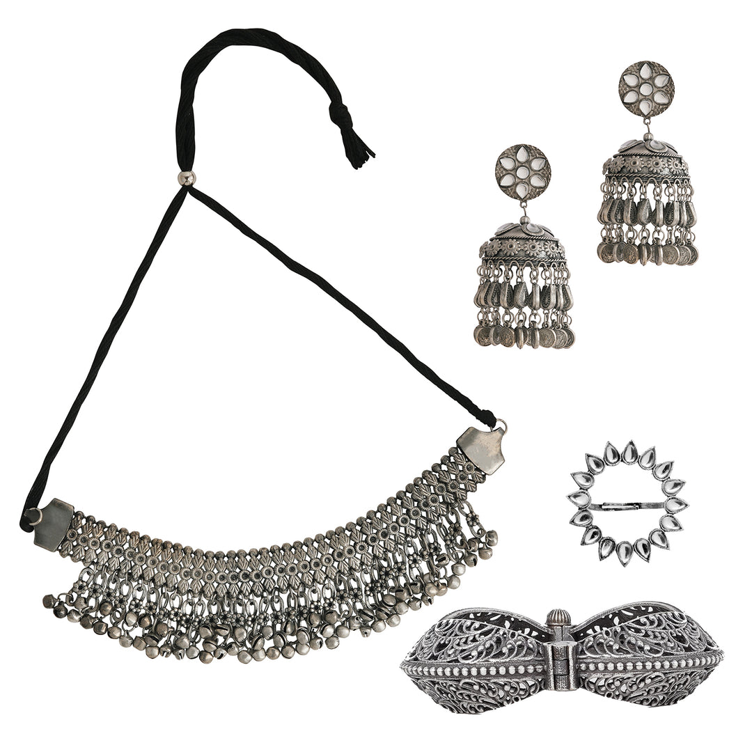 Teejh Pataliputra Oxidised Silver Jewellery Gift Set