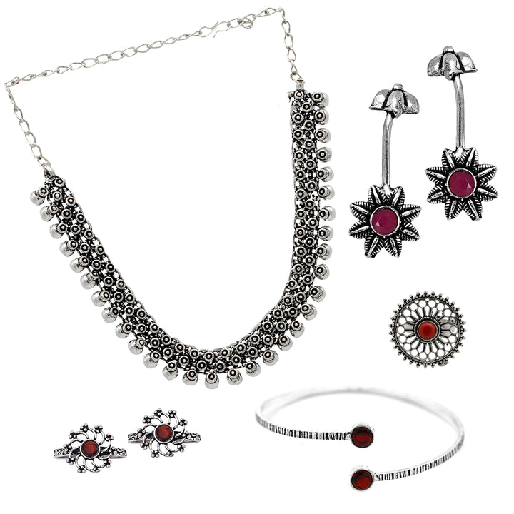 Teejh Takshashila Oxidised Silver Jewellery Gift Set