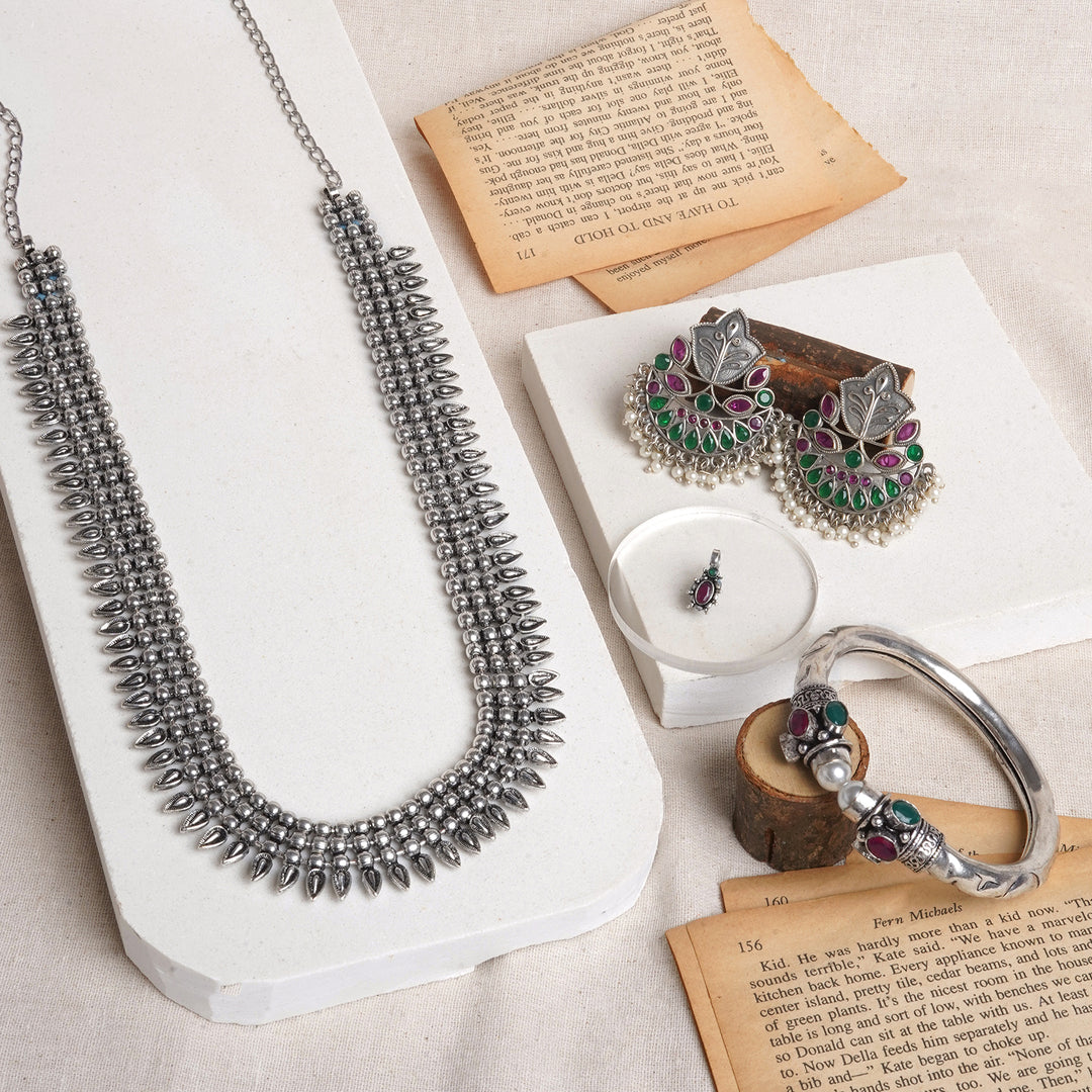 Teejh Ayodhya Oxidised Silver Jewellery Gift Set
