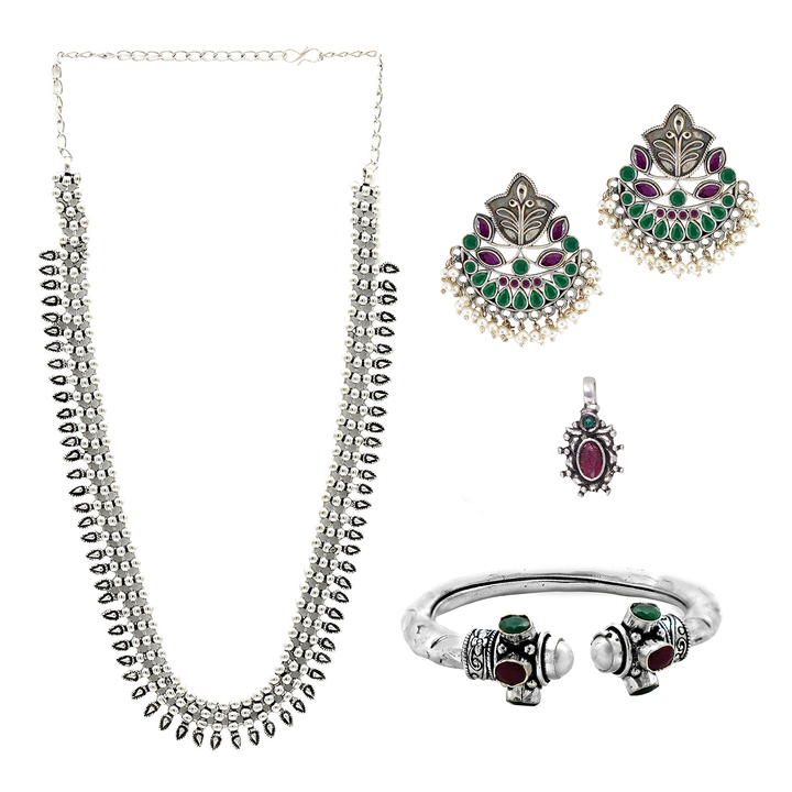 Teejh Ayodhya Oxidised Silver Jewellery Gift Set