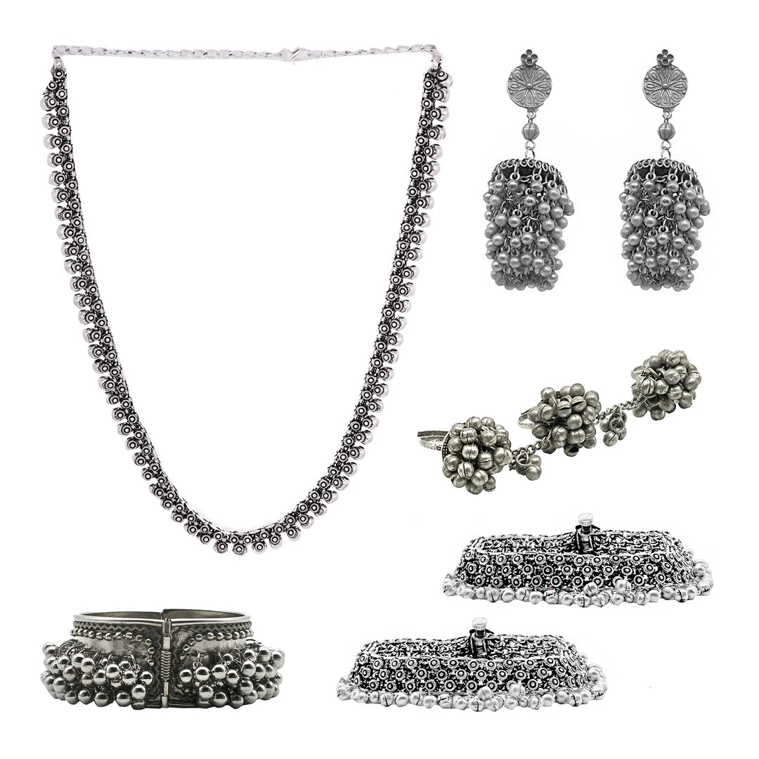 Teejh Srirangam Oxidised Silver Jewellery Gift Set
