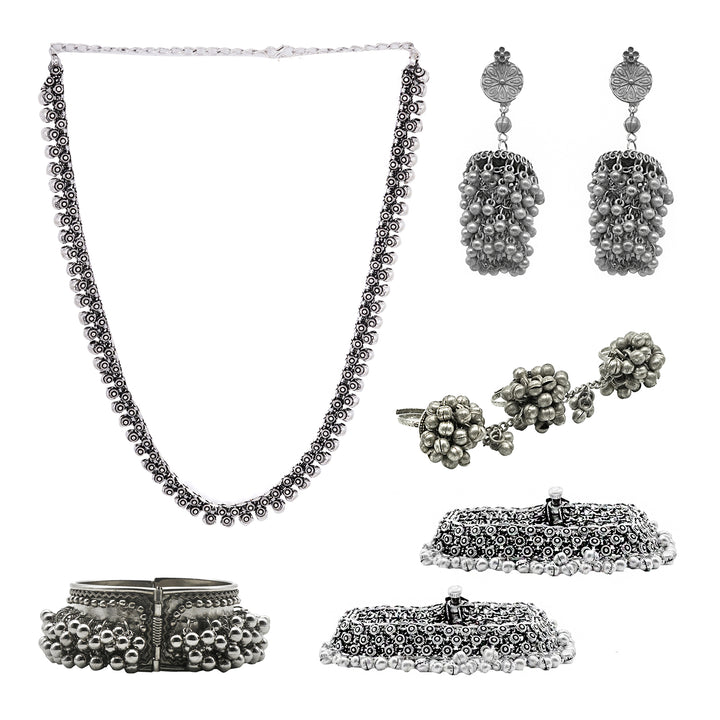 Teejh Srirangam Oxidised Silver Jewellery Gift Set