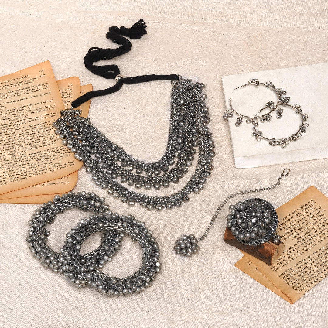 Teejh Melkote Oxidised Silver Jewellery Gift Set