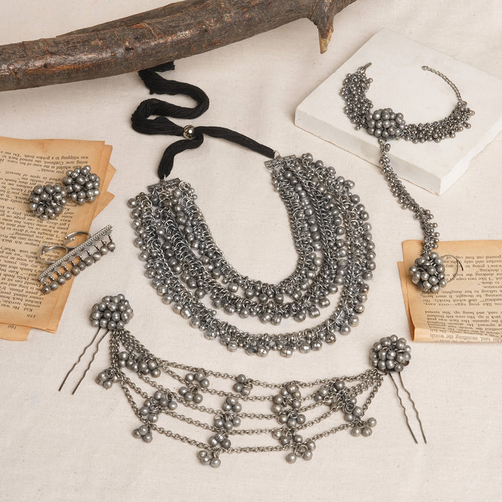 Teejh Kakinada Oxidised Silver Jewellery Gift Set