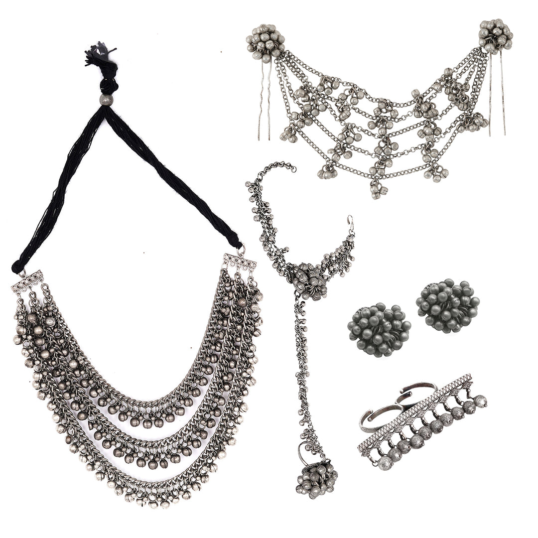 Teejh Kakinada Oxidised Silver Jewellery Gift Set