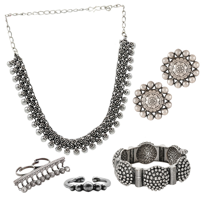 Teejh Mangalagiri Oxidised Silver Jewellery Gift Set