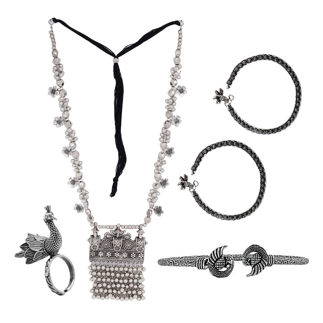 Teejh Vizianagaram Oxidised Silver Jewellery Gift Set