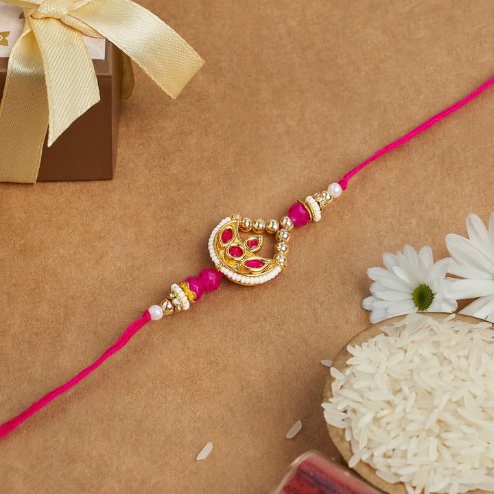 Teejh Amrit Pink Kundan and Pearl Rakhi