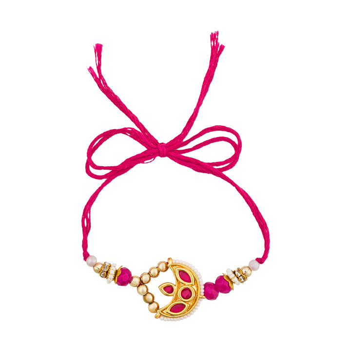 Teejh Amrit Pink Kundan and Pearl Rakhi