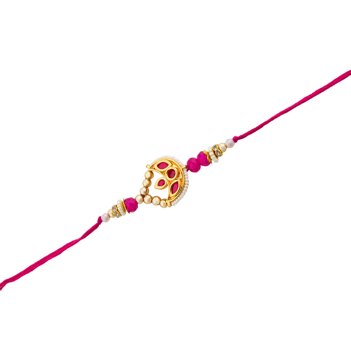 Teejh Amrit Pink Kundan and Pearl Rakhi
