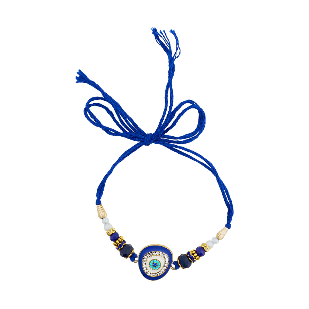 Teejh Amol Blue Evil Eye Beaded Rakhi