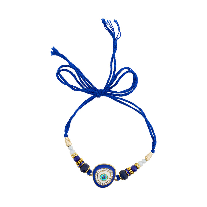 Teejh Amol Blue Evil Eye Beaded Rakhi