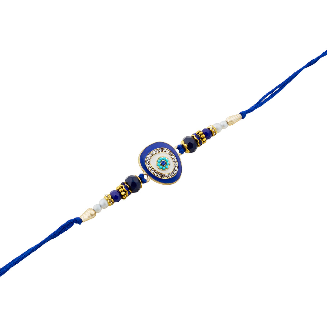 Teejh Amol Blue Evil Eye Beaded Rakhi