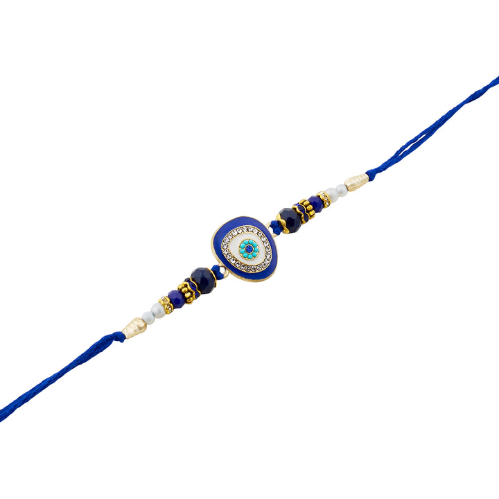 Teejh Amol Blue Evil Eye Beaded Rakhi