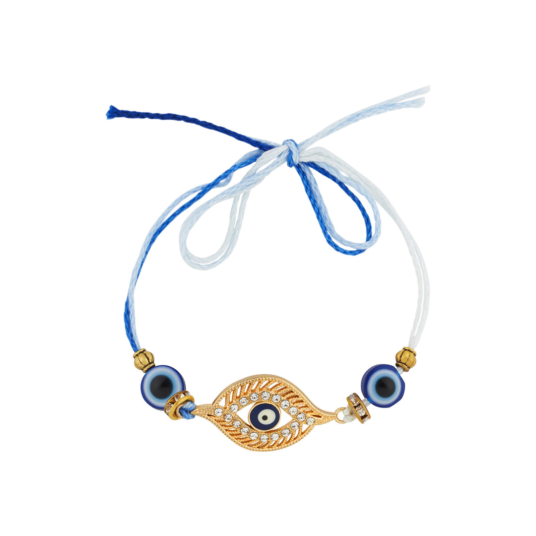 Teejh Aryaa Blue Evil Eye Beaded Rakhi