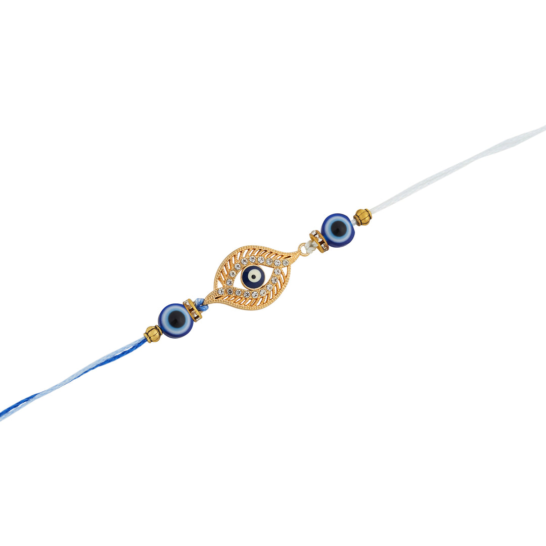 Teejh Aryaa Blue Evil Eye Beaded Rakhi