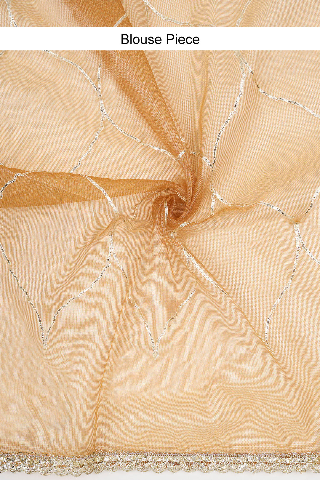 Teejh Raunaq Peach Orange Net Gota Saree