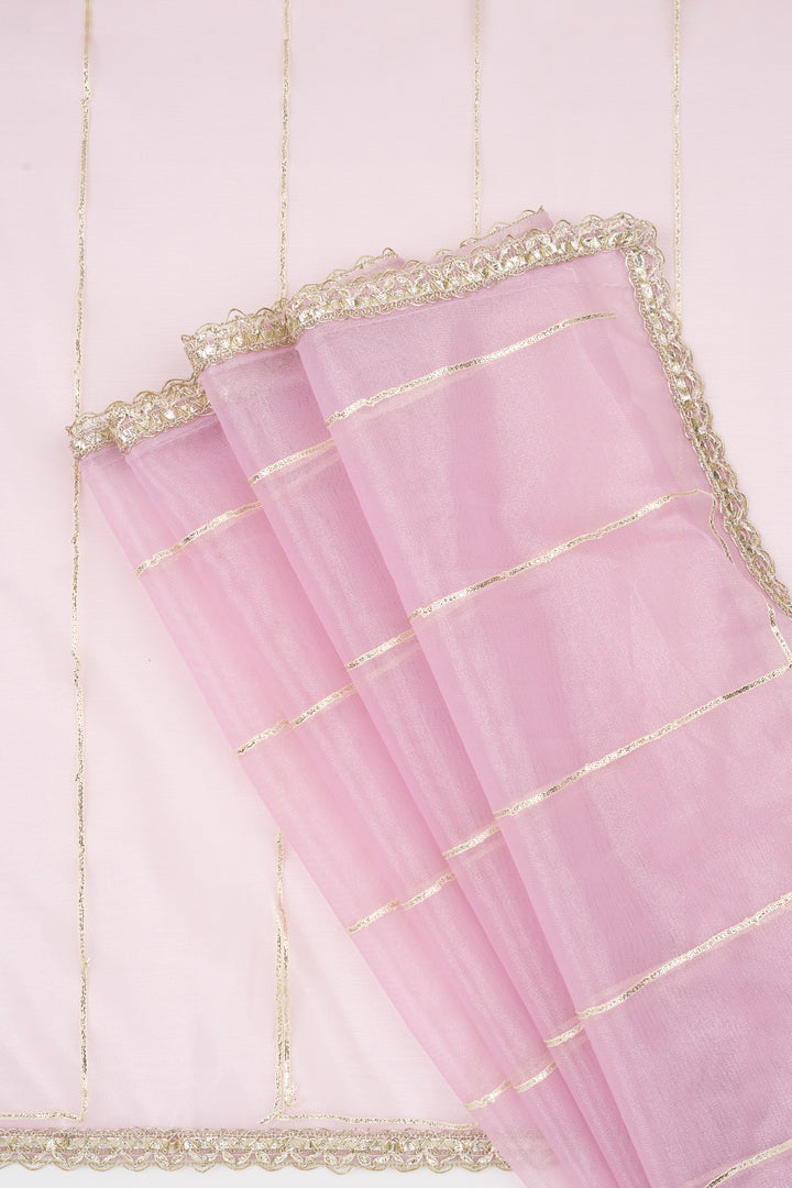 Teejh Ziaya Lilac Net Gota Saree