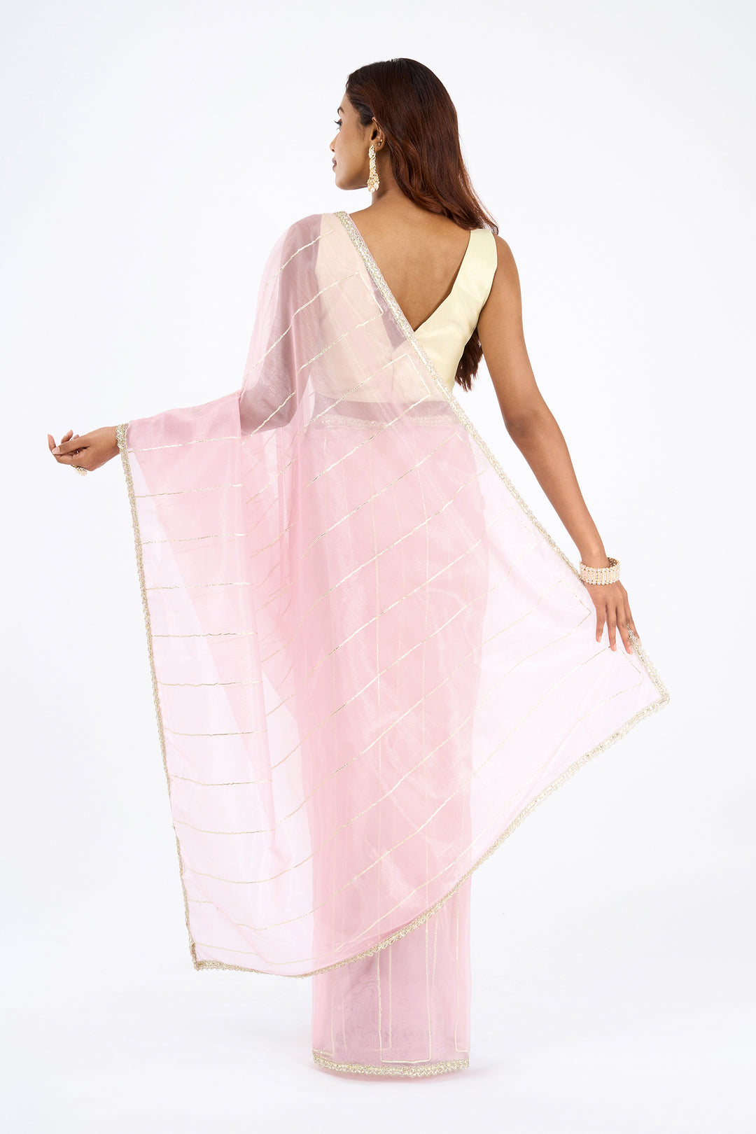 Teejh Ziaya Light Pink Net Gota Saree