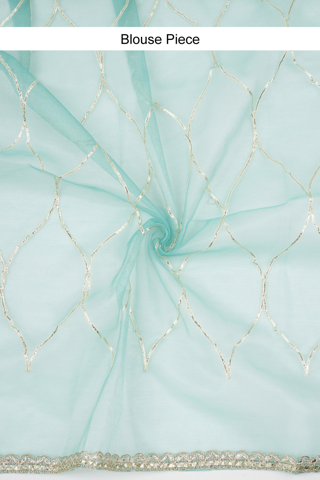 Teejh Meheriye Sea Green Net Gota Saree