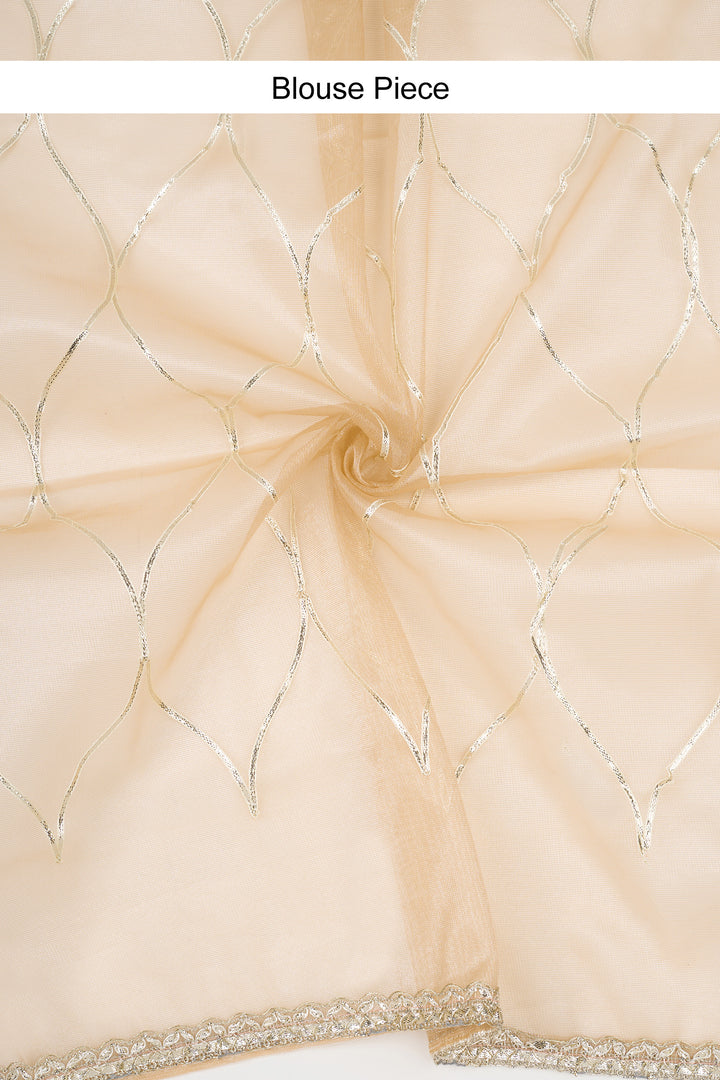 Teejh Meheriye Champagne Net Gota Saree