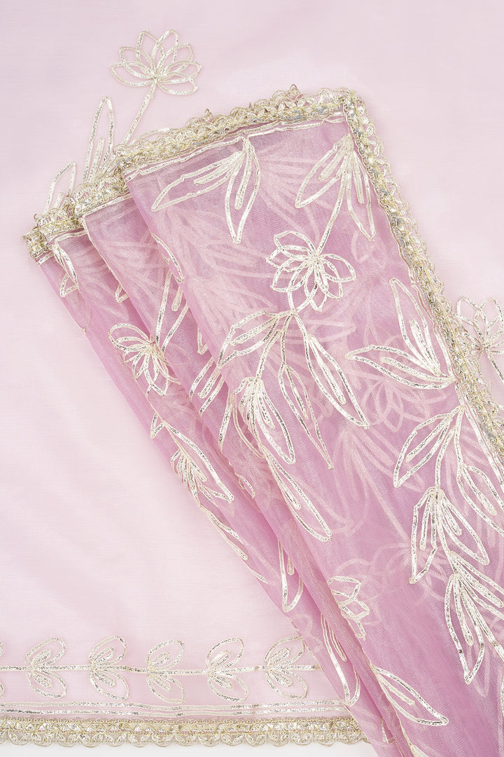 Teejh Silsila Light Pink Net Gota Saree