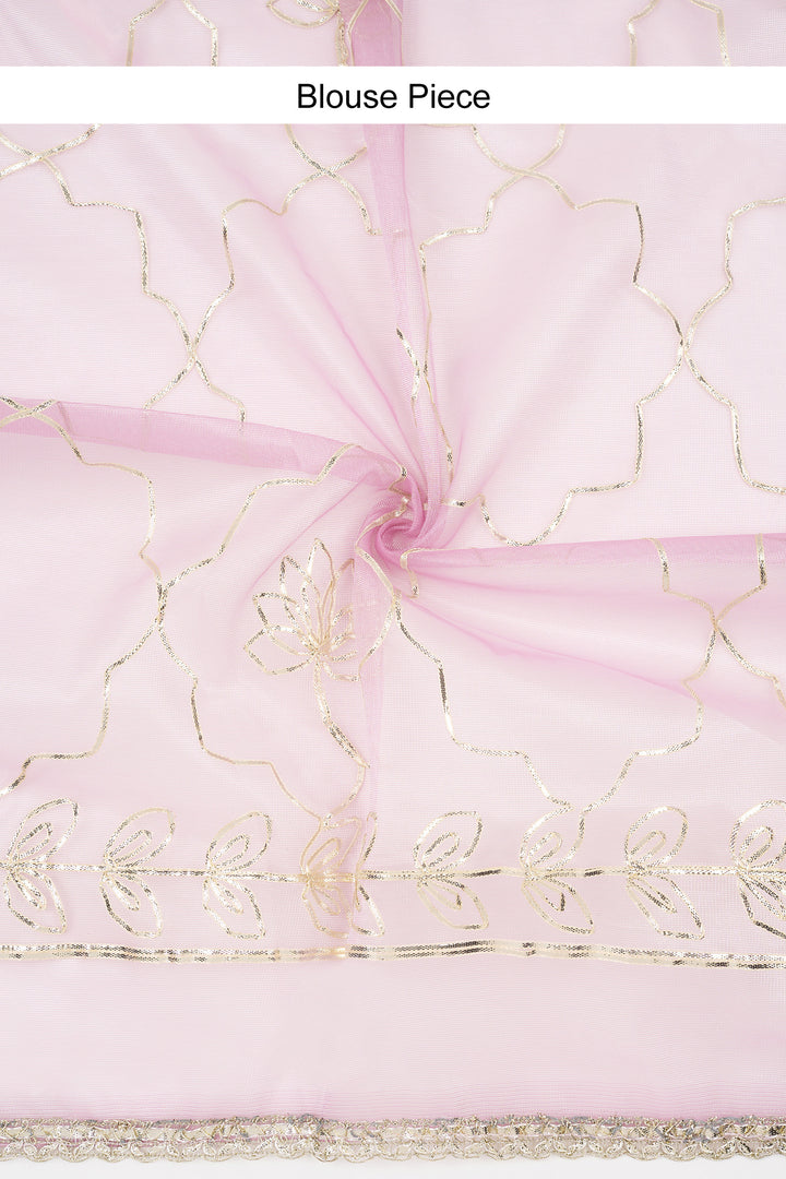 Teejh Silsila Light Pink Net Gota Saree