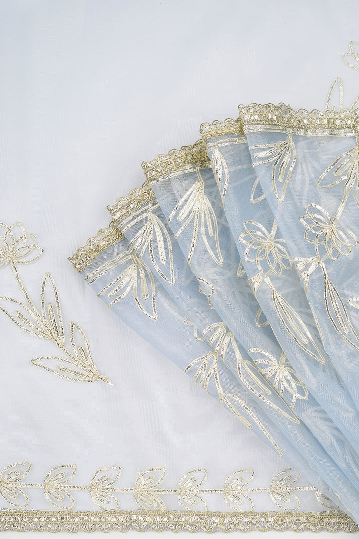Teejh Silsila powder Blue Net Gota Saree