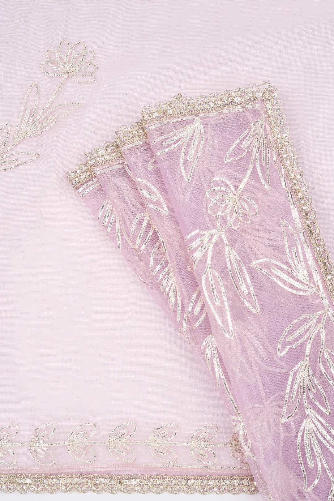 Teejh Silsila Lilac Net Gota Saree